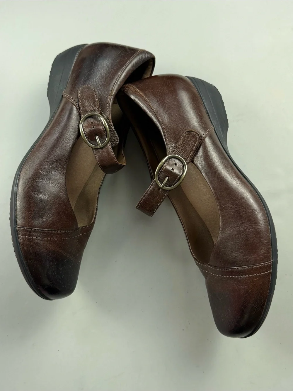 Dansko Fawna Mary Jane Brown Leather Comfort Shoes Dark Academia EU 40